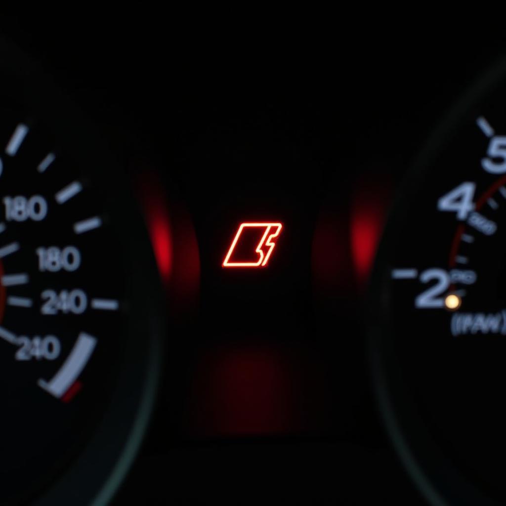 BMW 1 Series dashboard with brake warning light illuminated