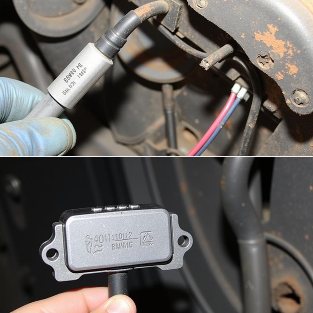 BMW 320d brake pad sensor and wiring