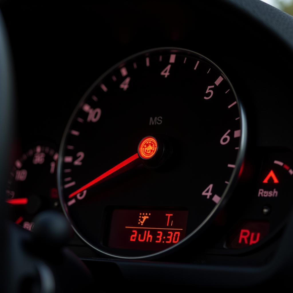 BMW 328i Dashboard with Brake Warning Light