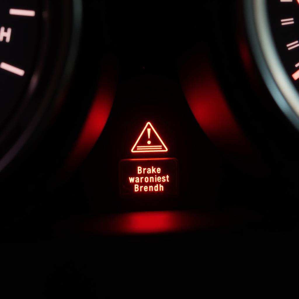 BMW Dashboard Showing Brake Warning Light