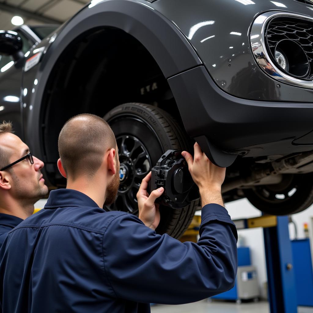 Routine Brake Inspection on a BMW Mini