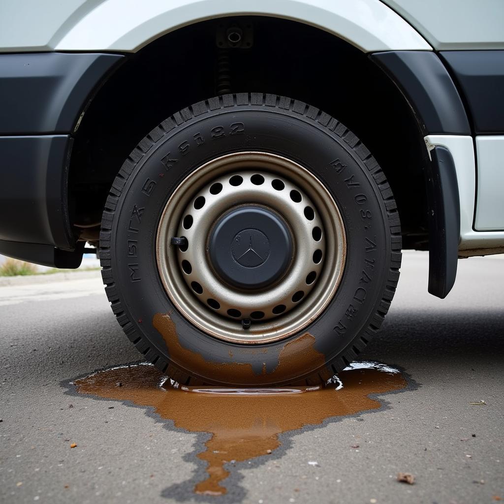 Mercedes Sprinter brake fluid leak under the vehicle