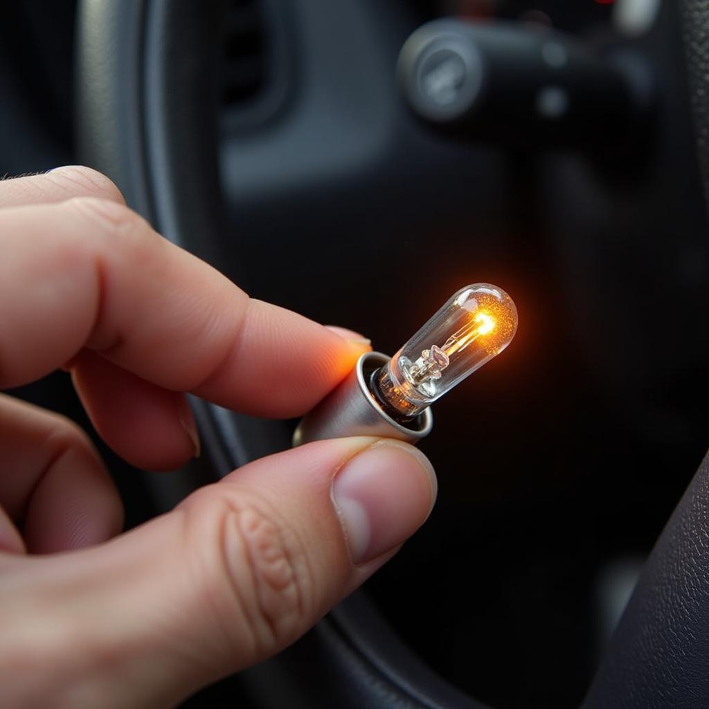 Checking a Car Brake Light Bulb