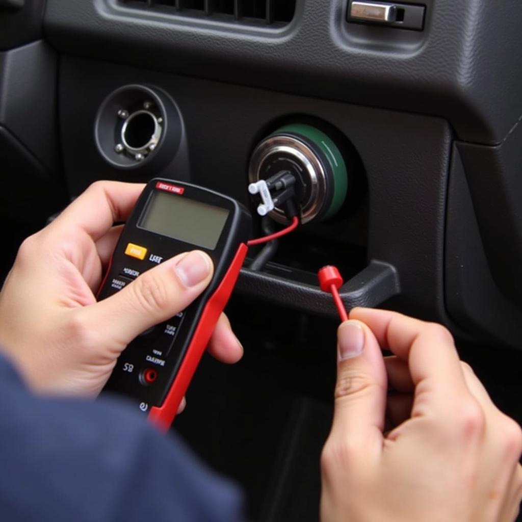 Mechanic Inspecting Brake Light Switch