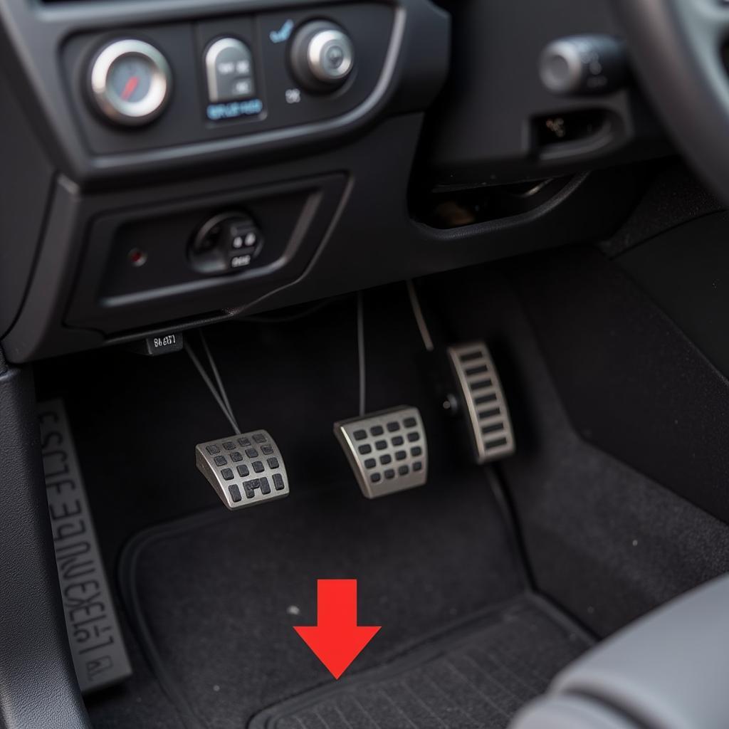 Location of the brake light switch under the dashboard