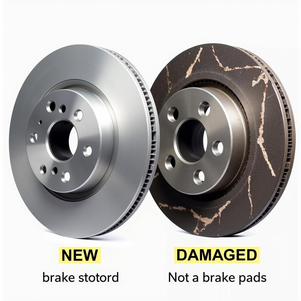 Comparison of new and damaged brake rotors