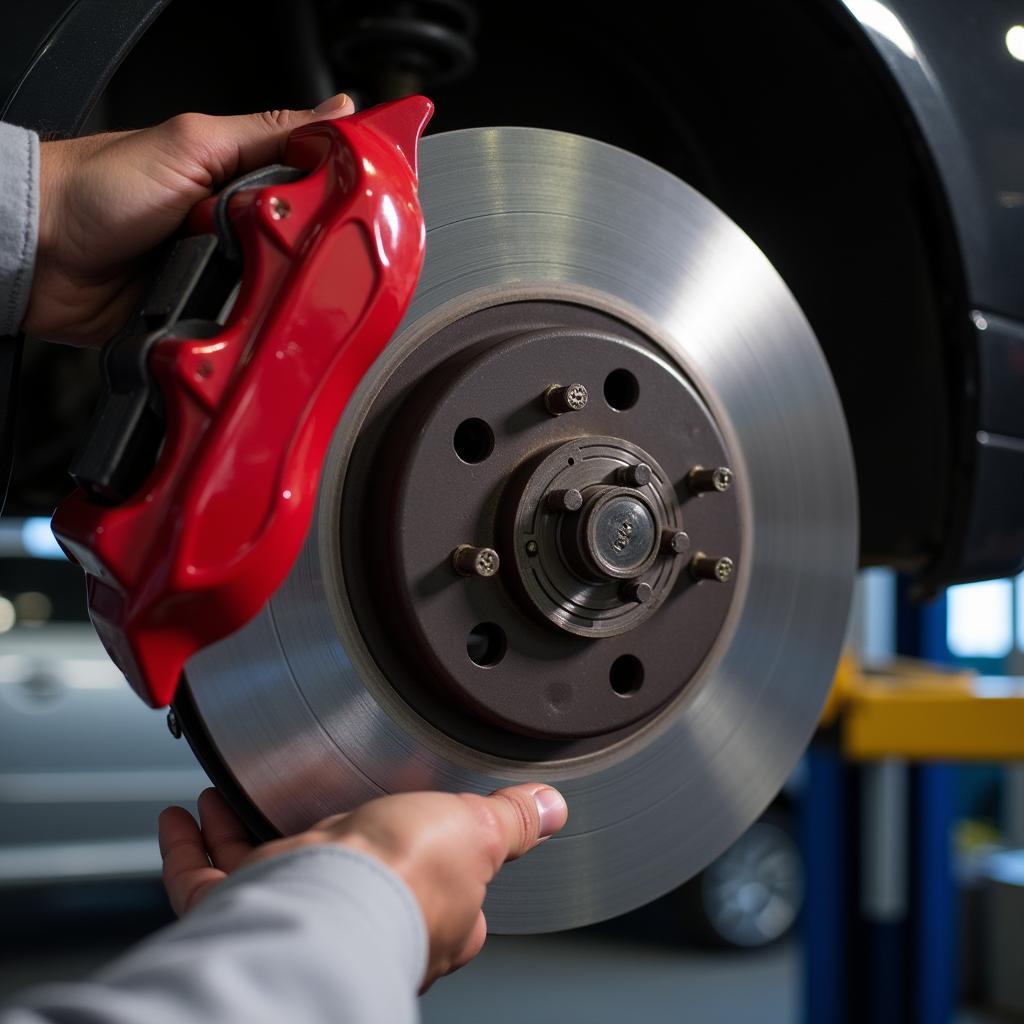 Brake System Inspection by Mechanic