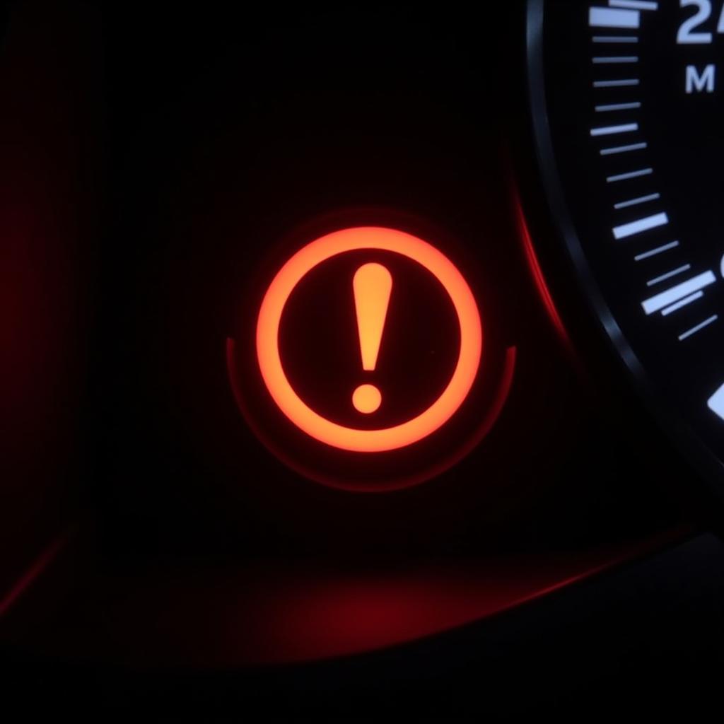 Brake System Warning Light on Car Dashboard