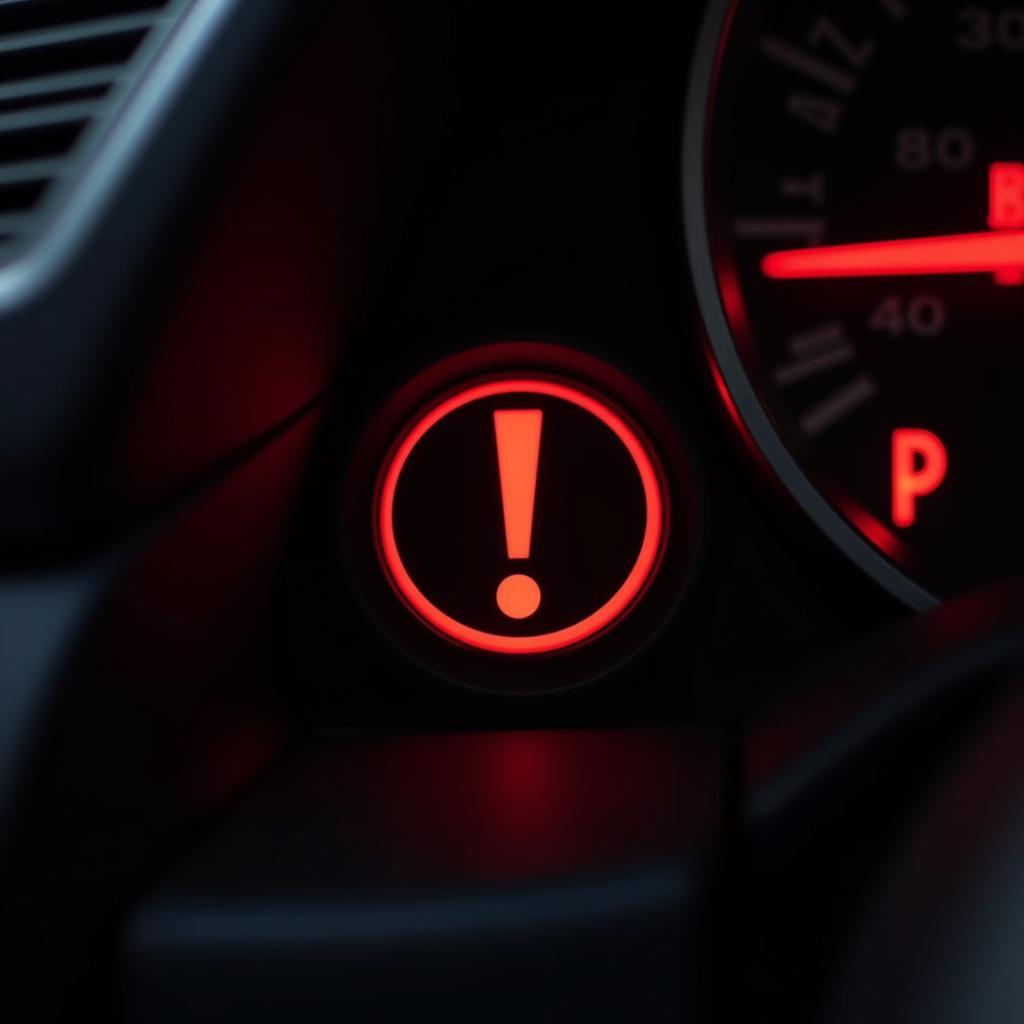 Brake System Warning Light on Car Dashboard