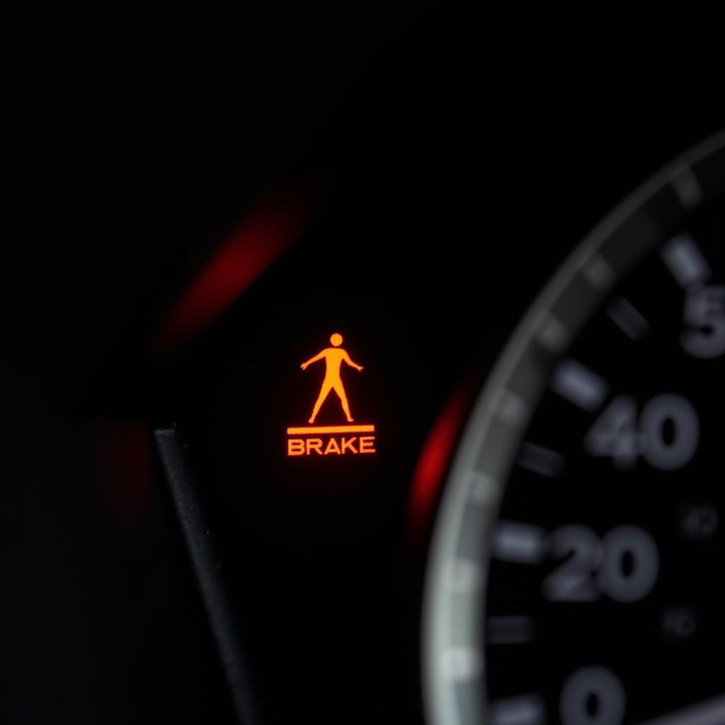 Dashboard brake warning light illuminated