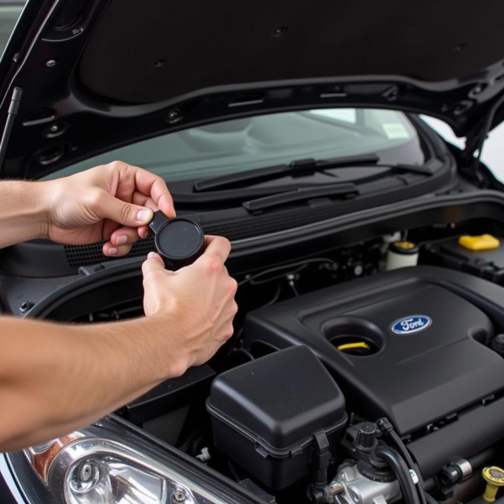 Inspecting Brake Fluid Level on a 2014 Ford Fiesta