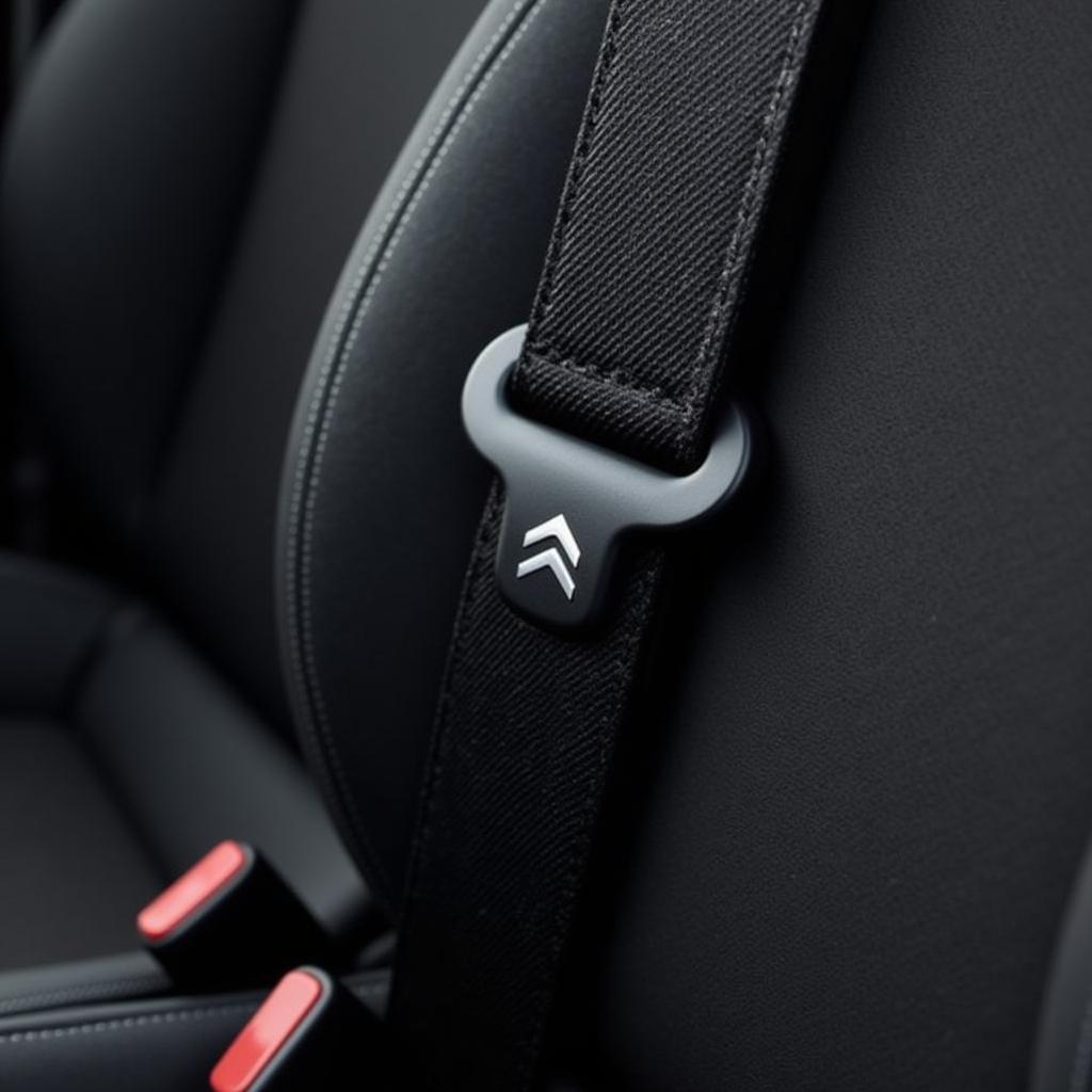 Close-up of a Citroen C2 seat belt buckle