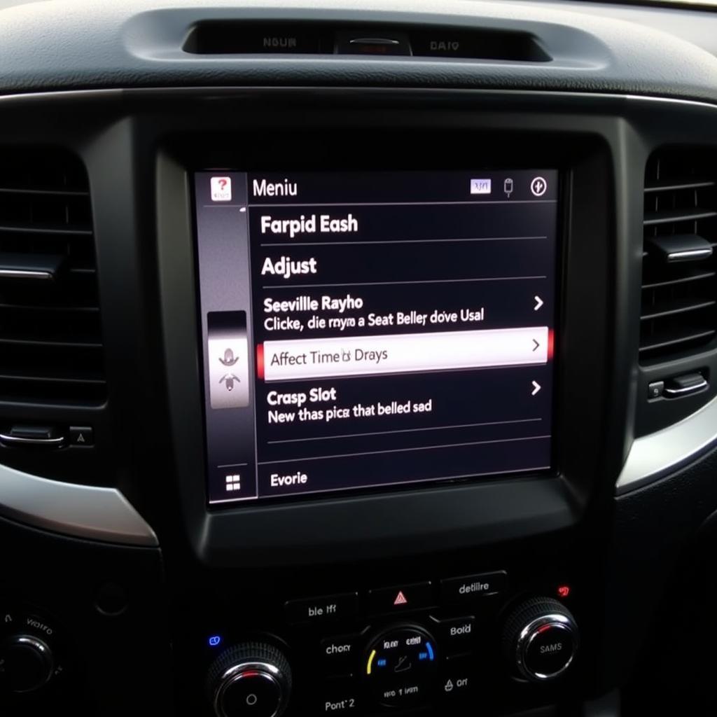Dodge Vehicle Settings Menu