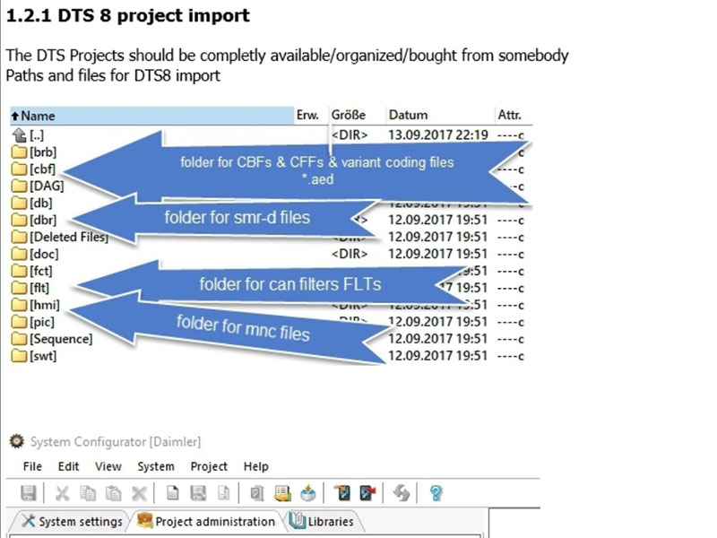 DTS Monaco 8 project import guidance