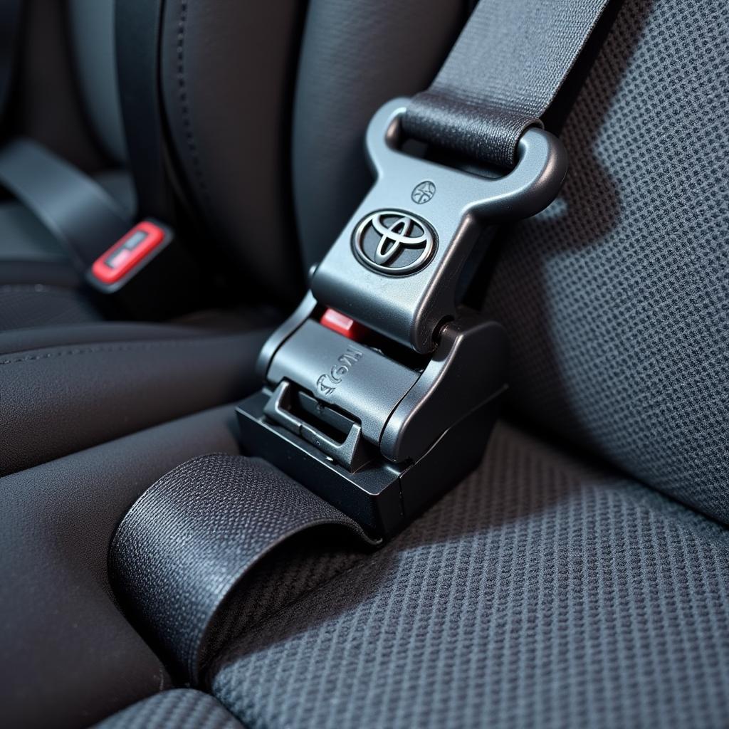 Close-up of a Damaged Toyota Seat Belt Buckle