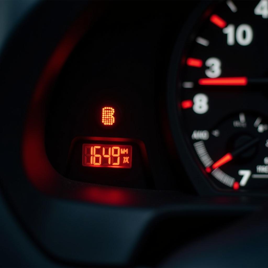 Fiat Punto Dashboard with Brake Pad Warning Light Illuminated