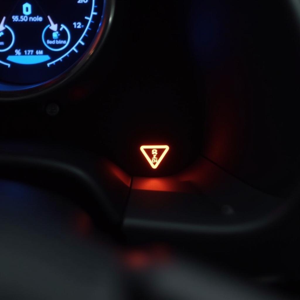 Ford Fiesta dashboard displaying brake fluid warning light