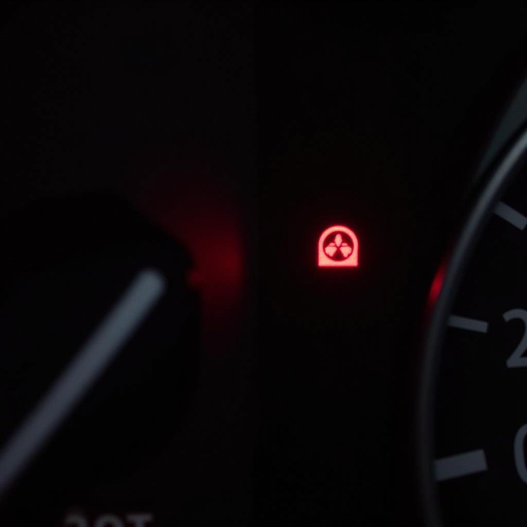 Ford Focus ST dashboard with the brake fluid warning light illuminated