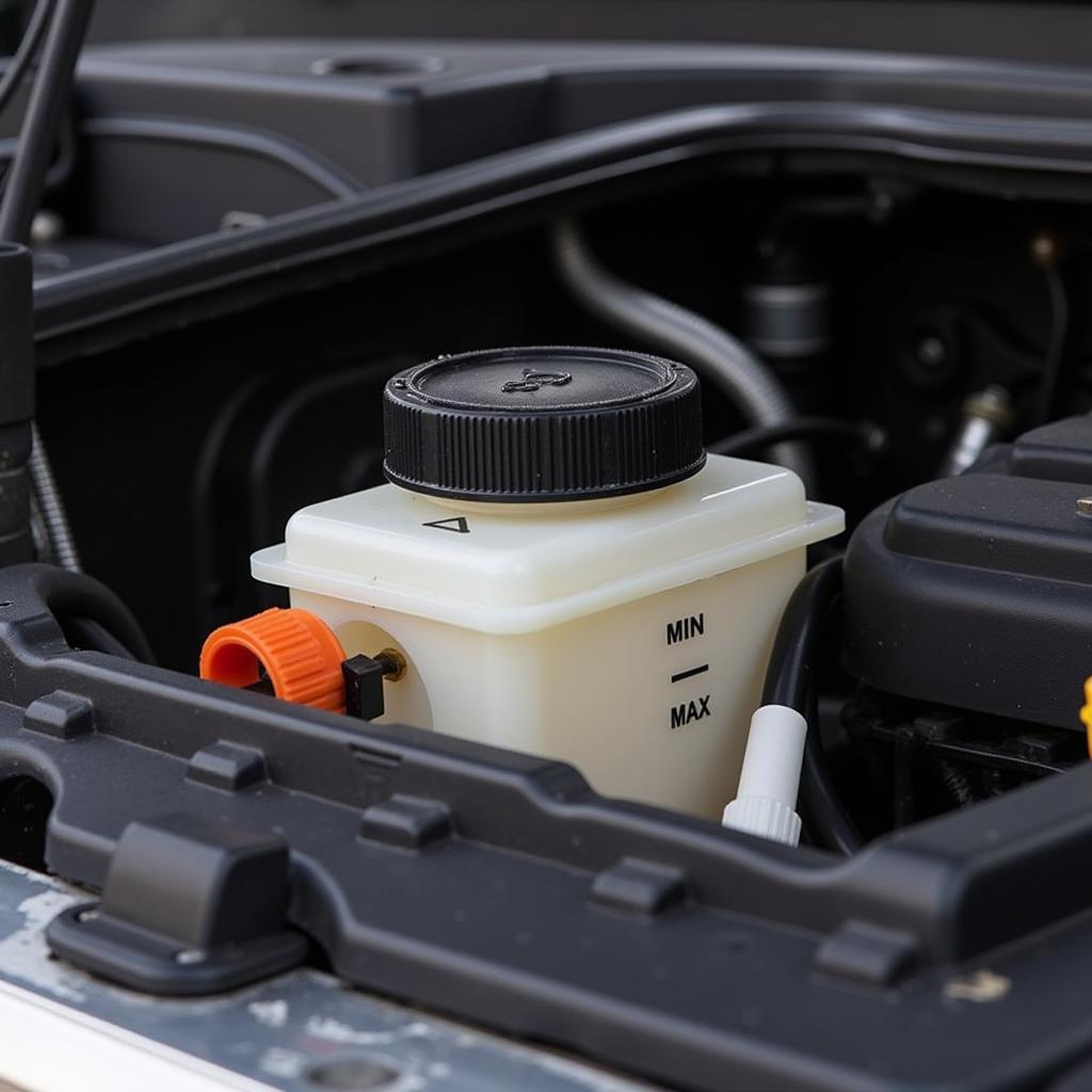 Brake fluid reservoir in a Ford Ranger