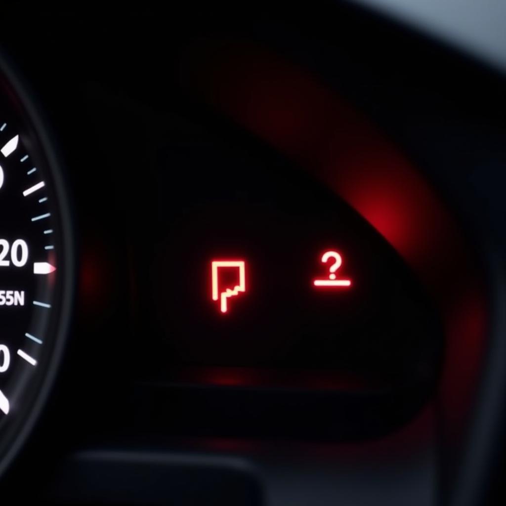 Jetta dashboard displaying seat belt warning light