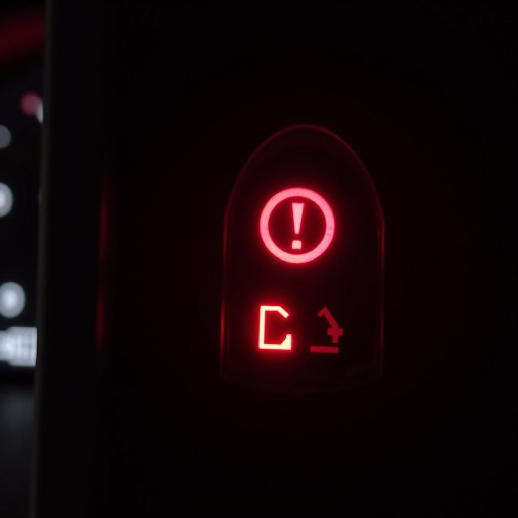 Lexus dashboard displaying brake warning light