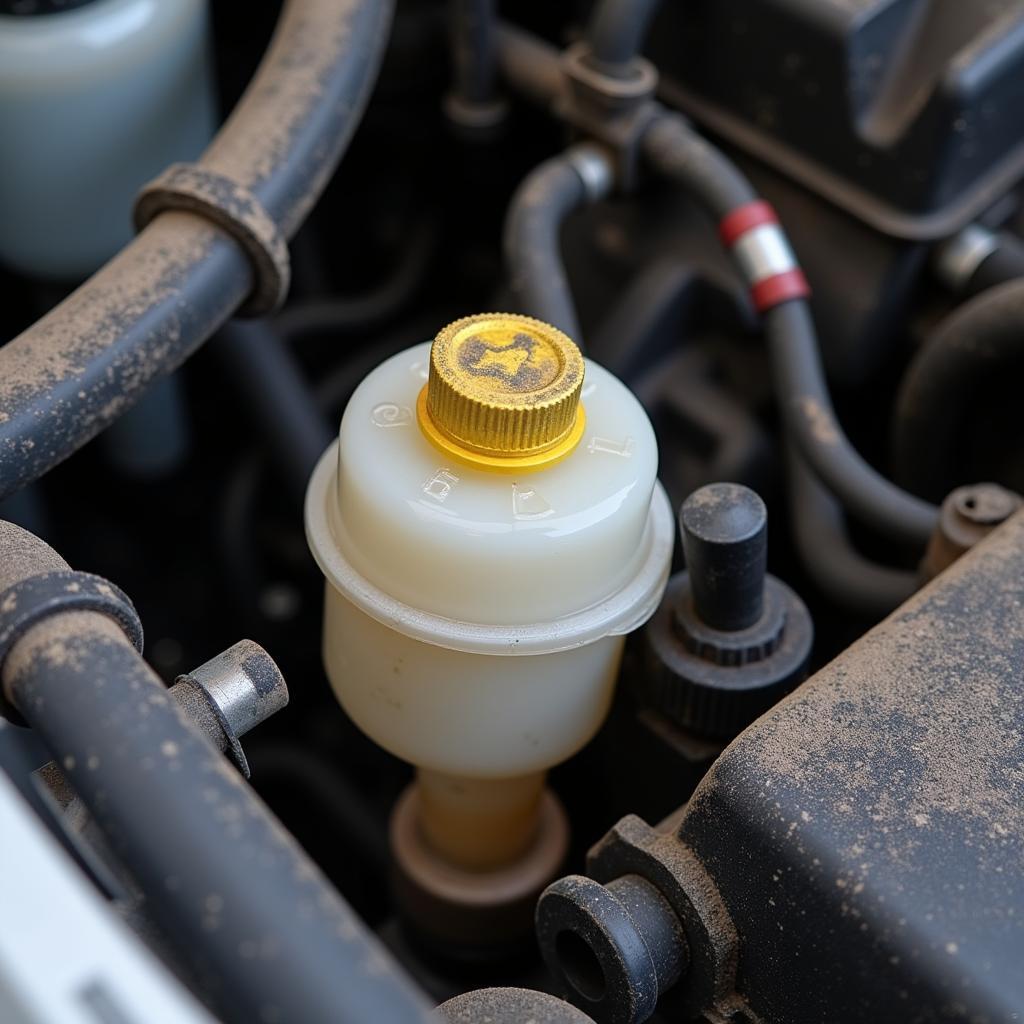 Car with low brake fluid level