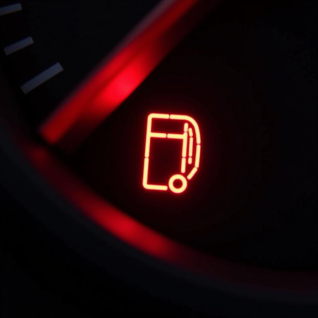 Car Dashboard Showing Low Brake Fluid Warning