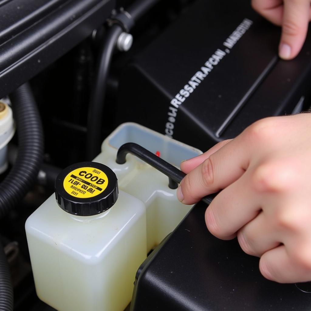 Checking Low Brake Fluid Level in Car