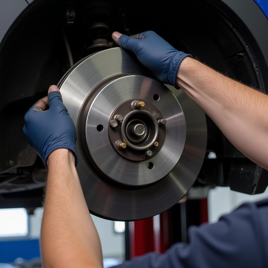 Inspecting Mazda CX-5 Brake Pads