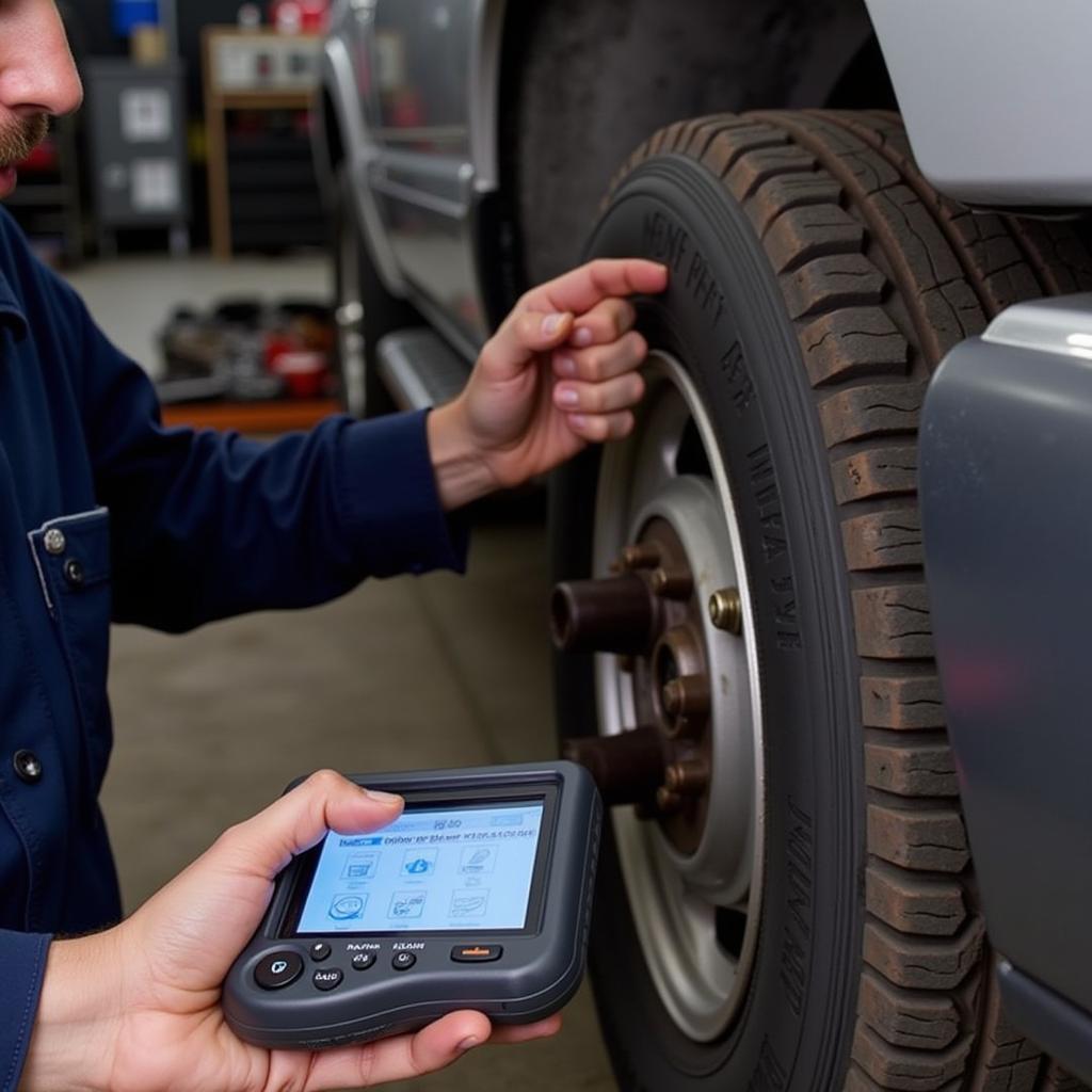 Professional Mechanic Diagnosing Silverado ABS System