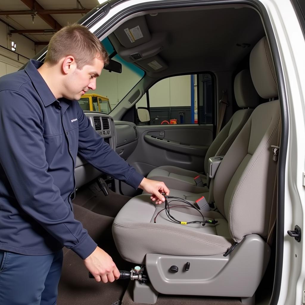 Mechanic Inspecting Silverado Airbag System