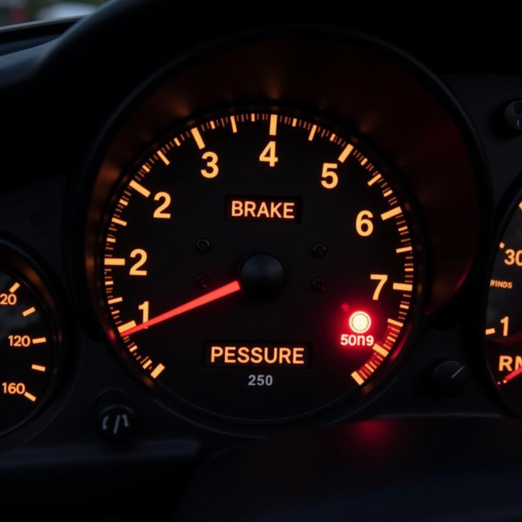 MGB brake pressure warning light on dashboard