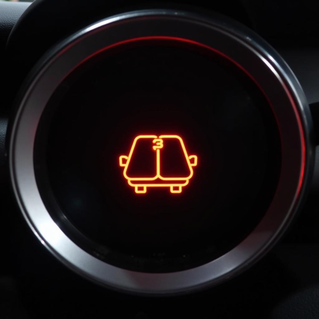 Mini Cooper Dashboard Displaying Brake Pad Warning Light