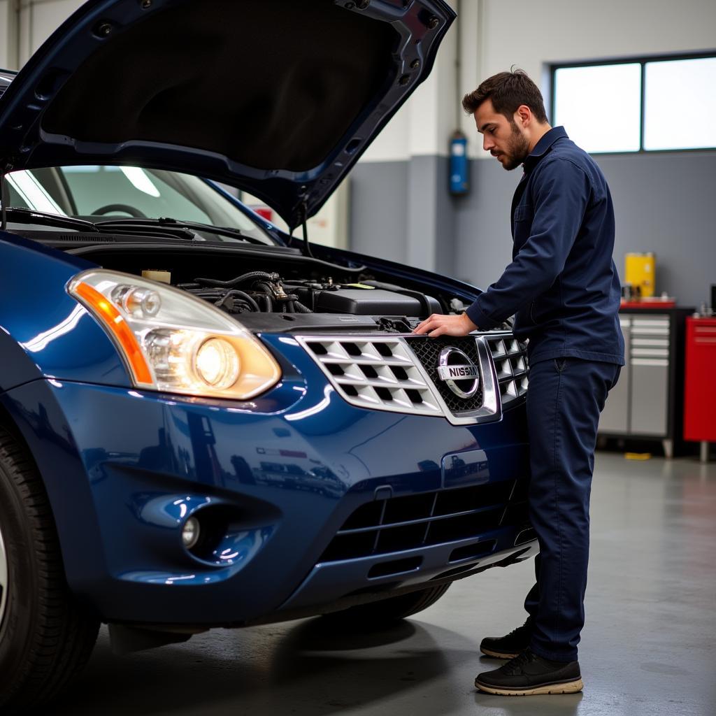 Nissan Rogue at Mechanic Shop