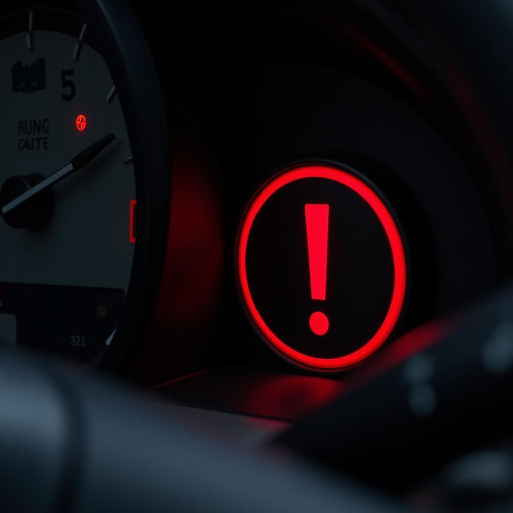 Parking Brake Warning Light on a Car Dashboard