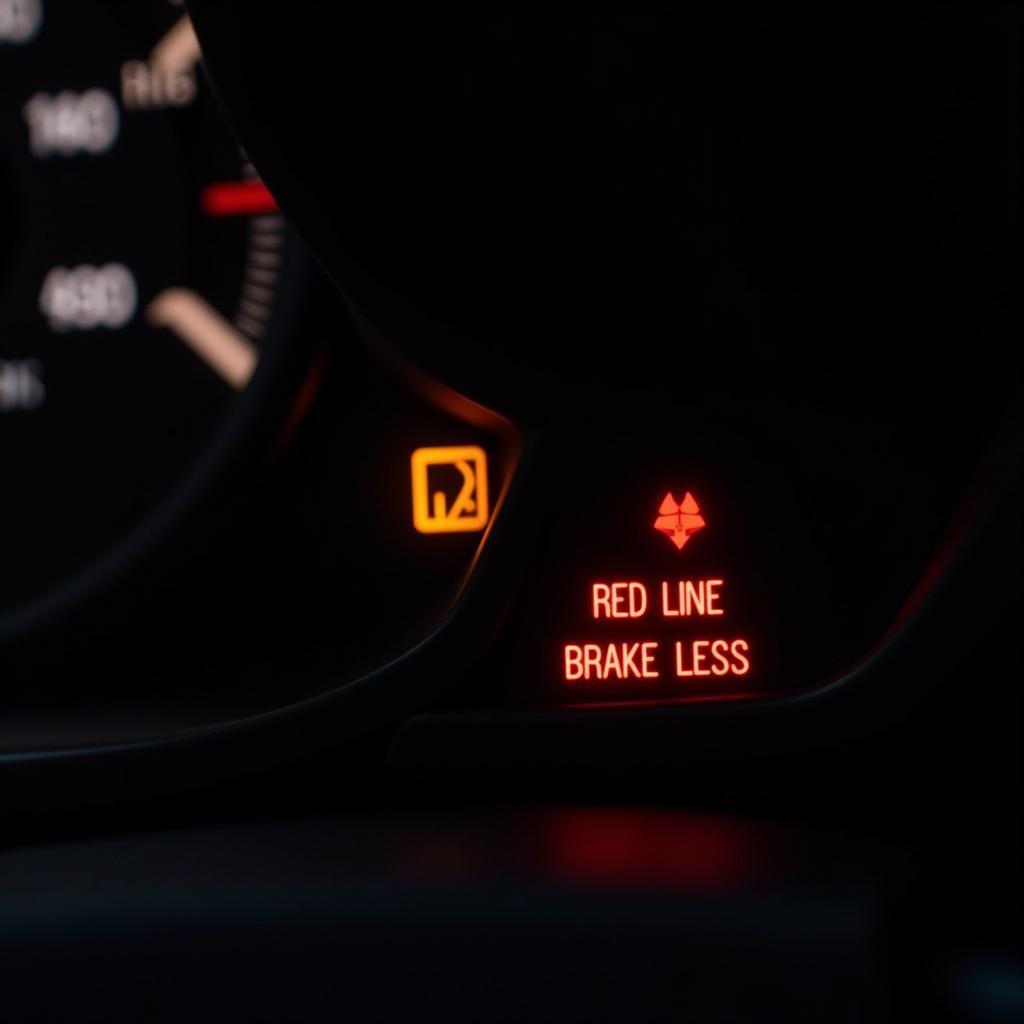 Dashboard Warning Light Showing "Red Line Brake Less"