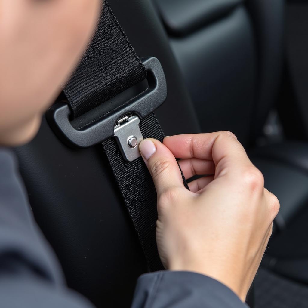 Inspecting the seat belt buckle