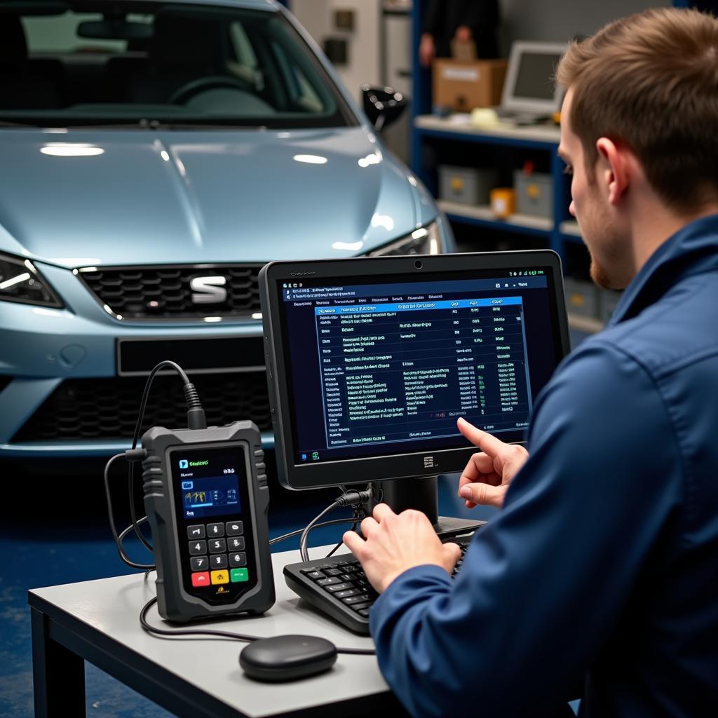 Seat Leon Undergoing Diagnostics