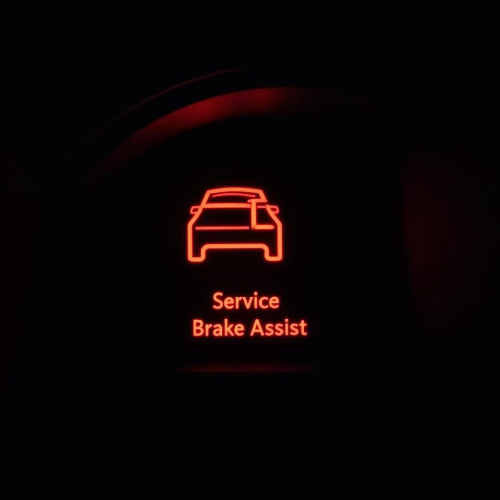 Vauxhall Astra dashboard displaying the "Service Brake Assist" warning light