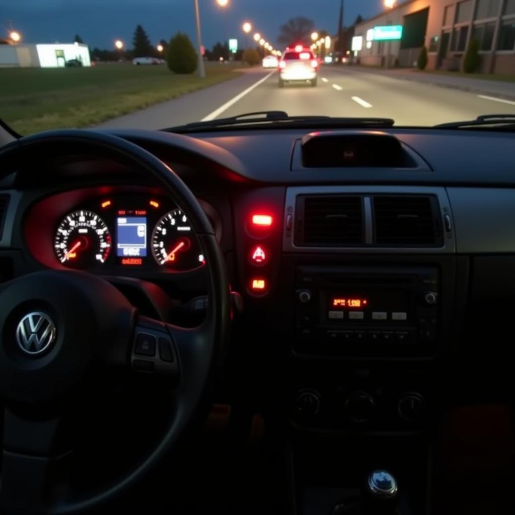 VW Bus Brake Warning Light Dashboard Display