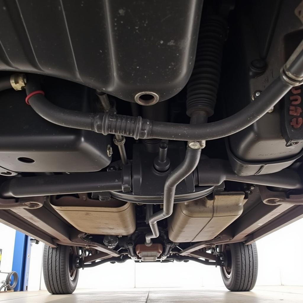 Inspecting the brake lines for leaks in a VW Golf TDI