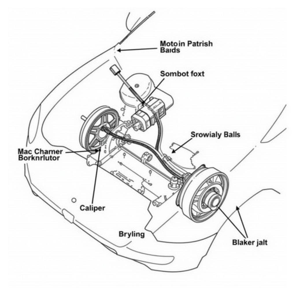 Diagram of a VW parking brake mechanism