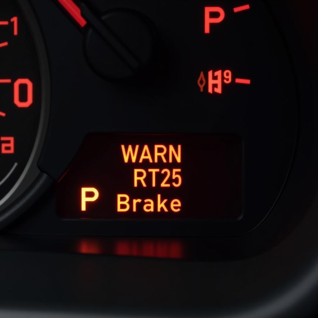 WARN RT25 Brake Warning Light Displayed on a Dashboard