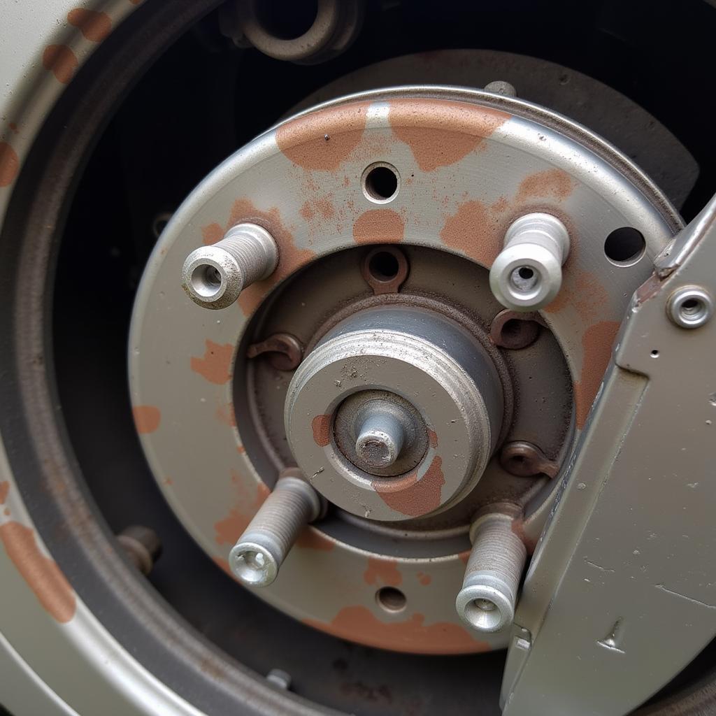 Worn brake pads on a 2001 Toyota Camry