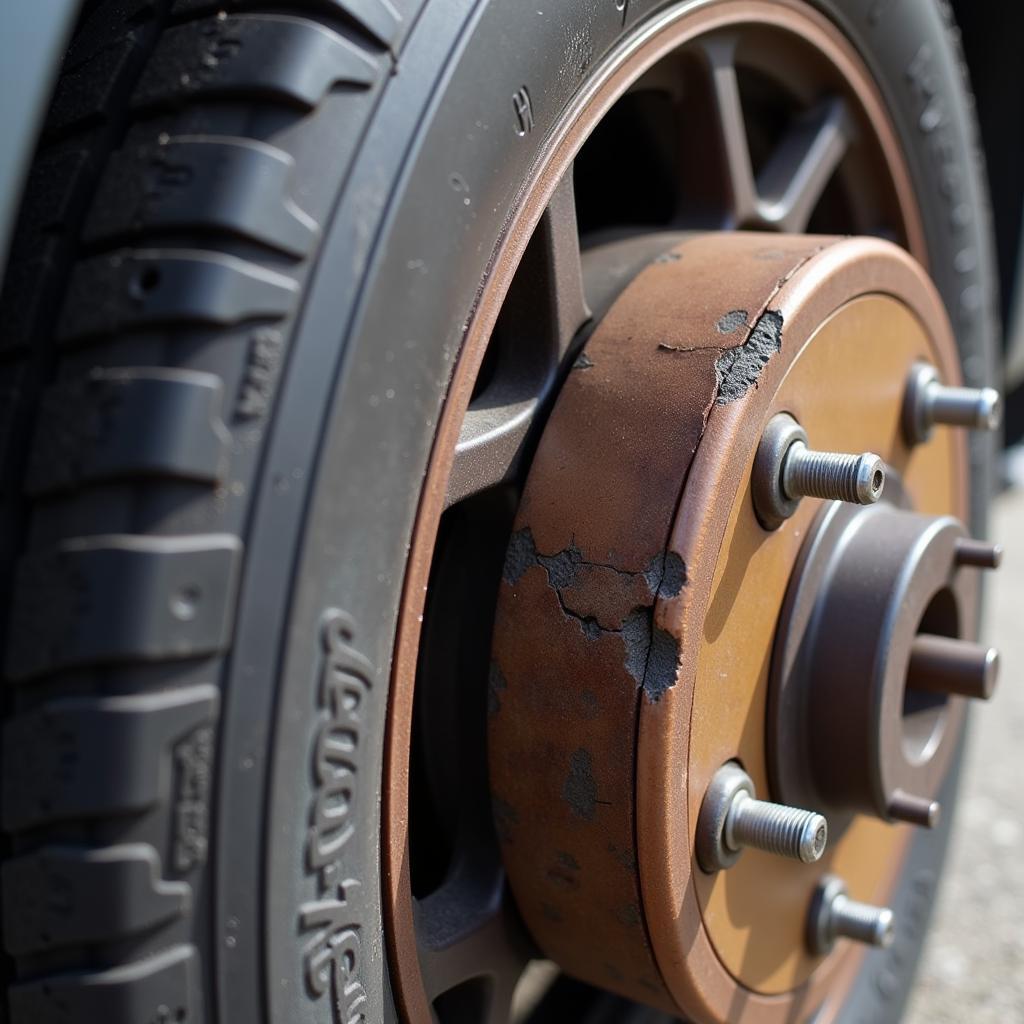 Worn Brake Pads on a Chevrolet Uplander