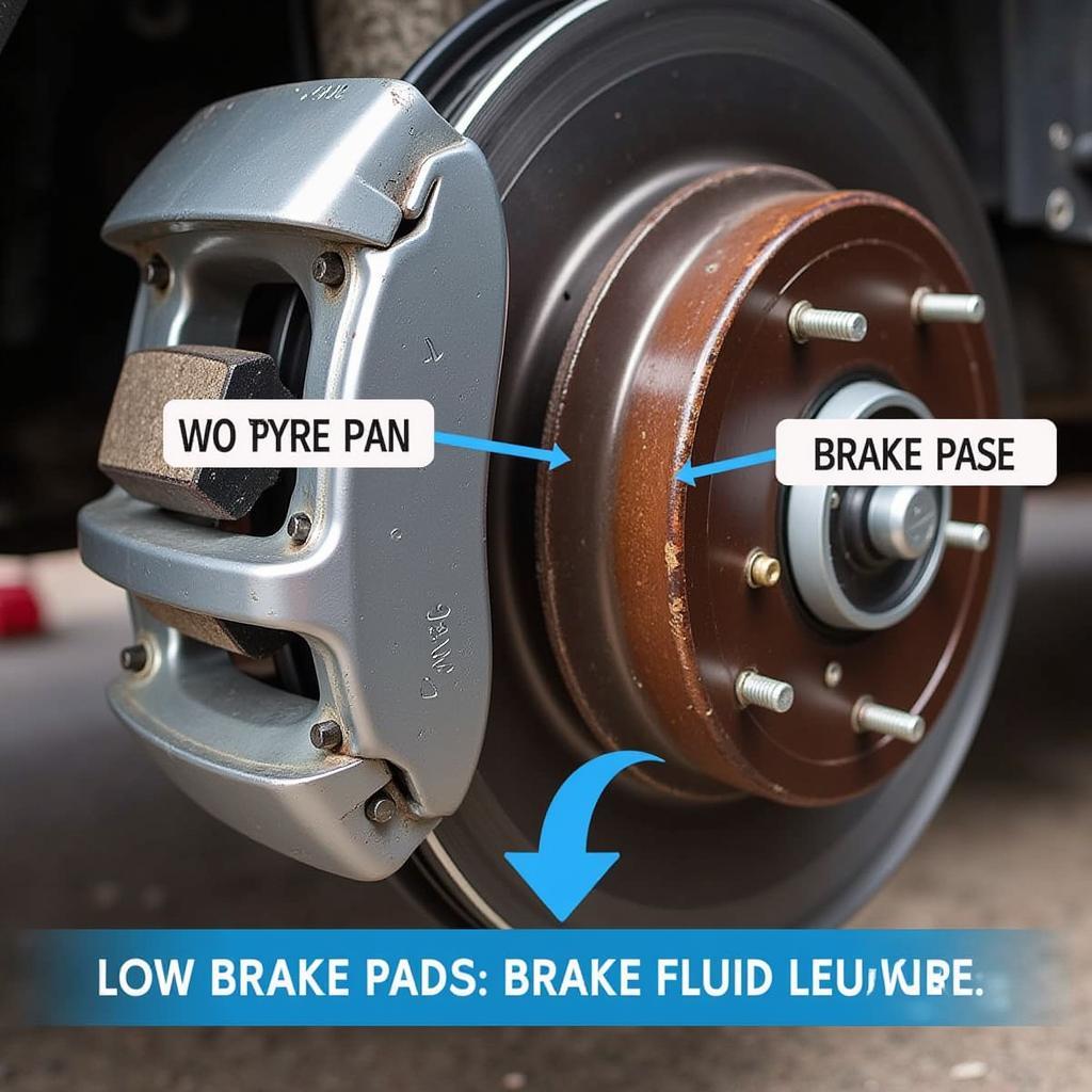 Worn Brake Pads and Brake Fluid Light