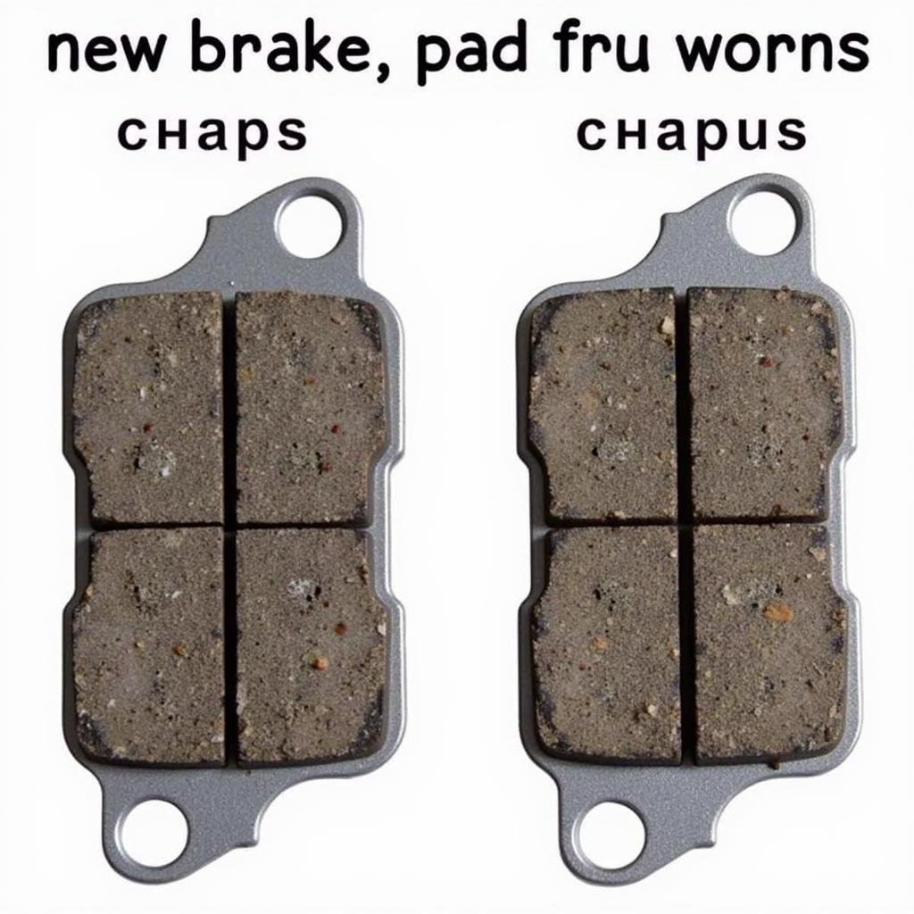 Comparison of Worn and New Brake Pads