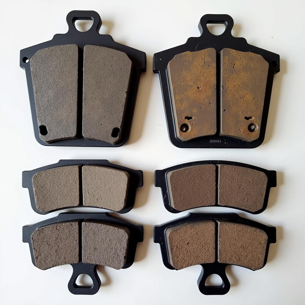 Comparison of Worn Brake Pads with New Ones