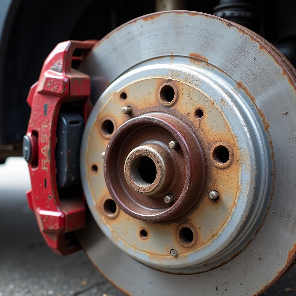 Worn Brake Pads on a Toyota Sienna