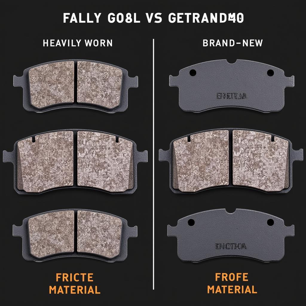 Comparison of Worn Brake Pads and New Brake Pads